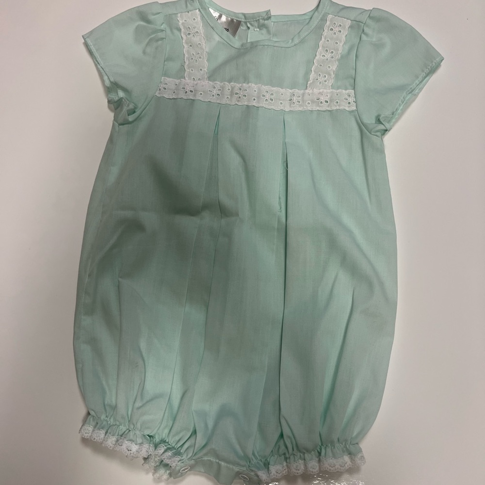 Seafoam Green Smocked Onesie